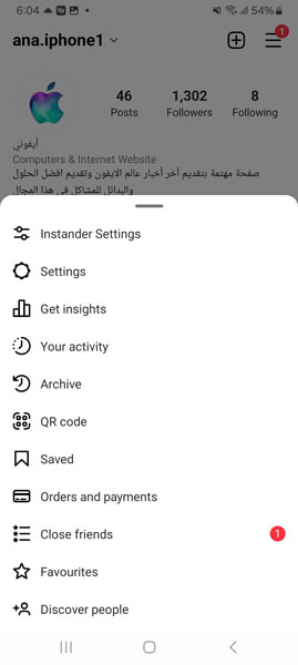 instander settings