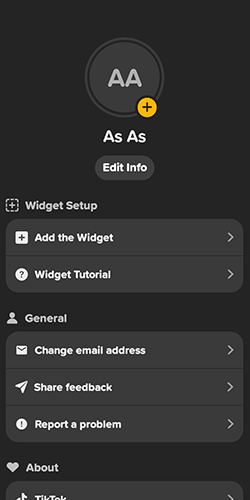 إعدادات تطبيق locket-widget
